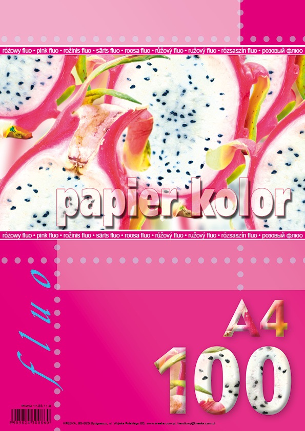 Papier ksero A4 80g 100ark. różowy fluo Kreska